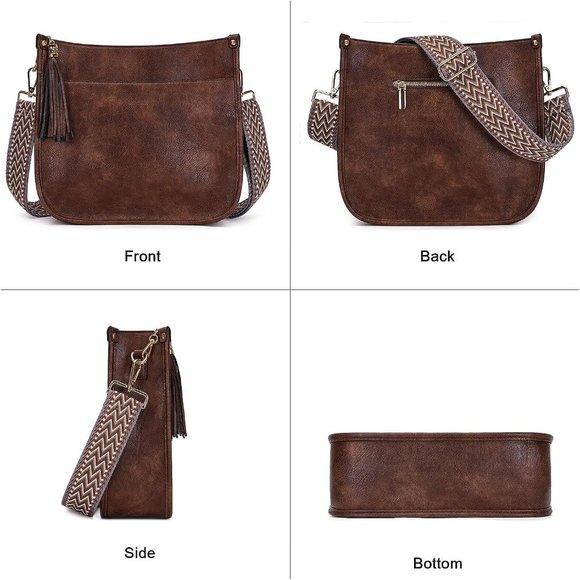 HKCLUF Crossbody Bag Purse for Women 2Pcs Leather Hobo Handbag Wallet Se… - Picture 2 of 8